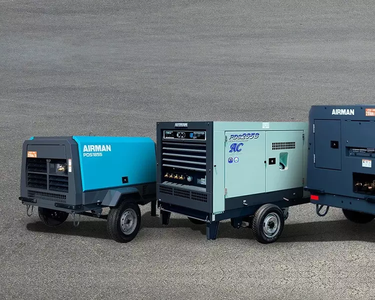 Compresores de aire Airman de distintos tamaños