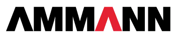 logotipo negro con rojo de la marca ammann